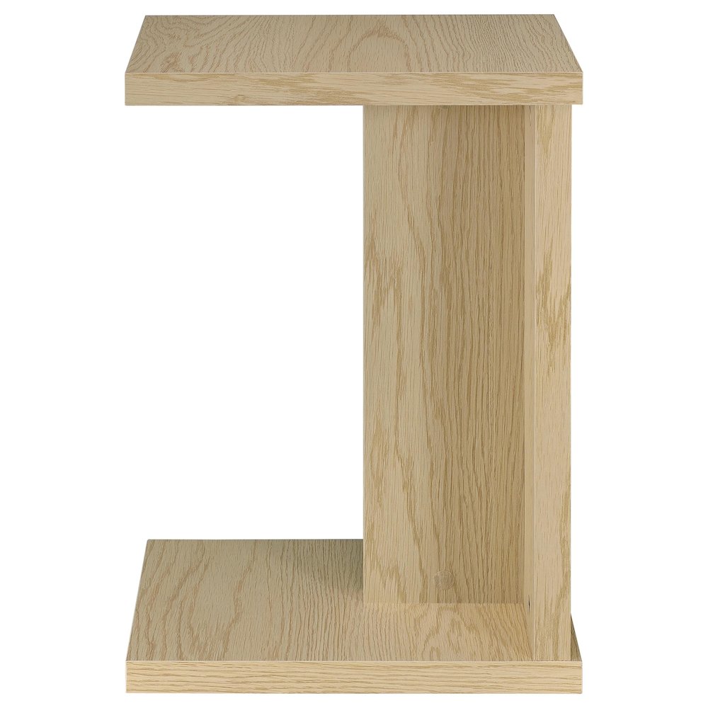 Clower Engineered Wood C-Shaped Sofa Side Table Light Oak