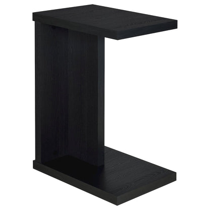 Clower Engineered Wood C-Shaped Sofa Side Table Black