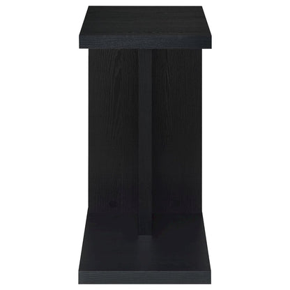Clower Engineered Wood C-Shaped Sofa Side Table Black