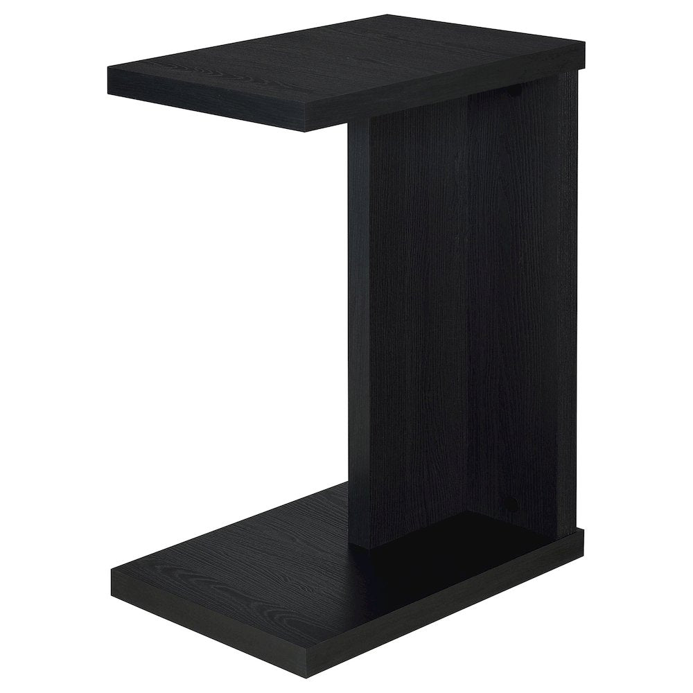 Clower Engineered Wood C-Shaped Sofa Side Table Black