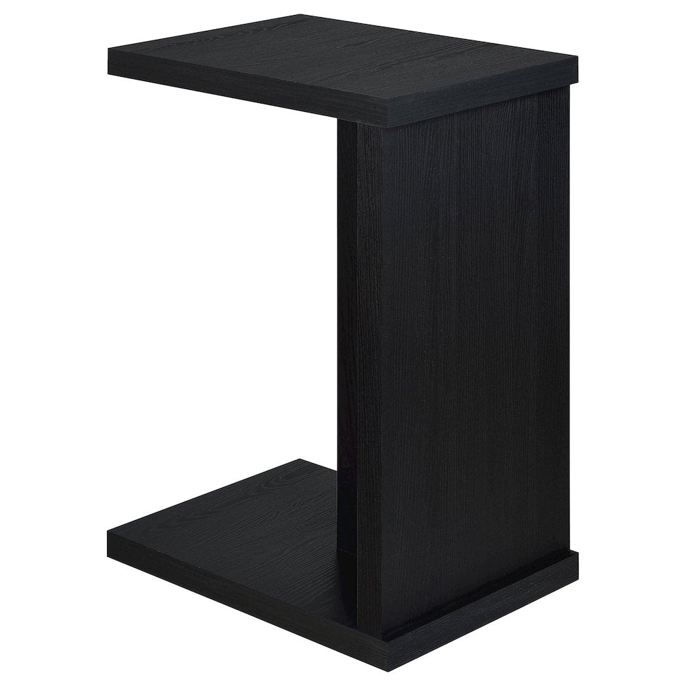Clower Engineered Wood C-Shaped Sofa Side Table Black