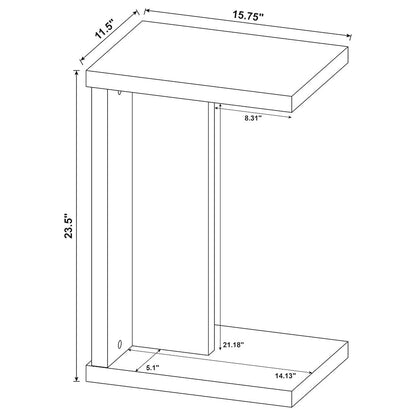 Clower Engineered Wood C-Shaped Sofa Side Table Black