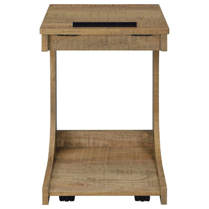 Ralston C-Shaped Lift-Top Sofa Side Table With Casters Mango