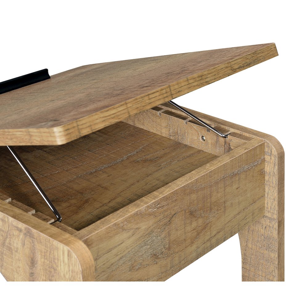 Ralston C-Shaped Lift-Top Sofa Side Table With Casters Mango