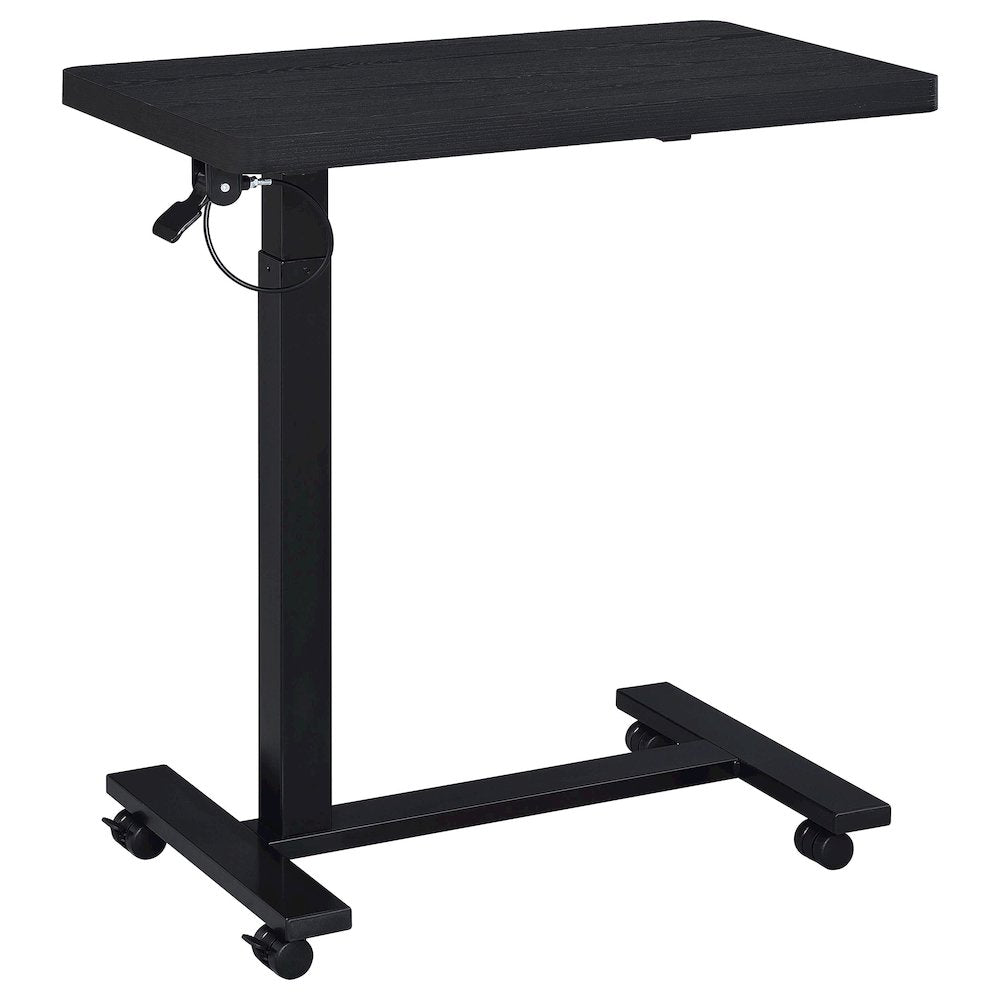 Westpark Pneumatic Adjustable C-Shape Side Table with Casters Black