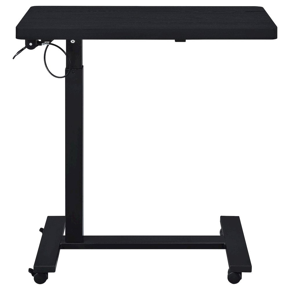 Westpark Pneumatic Adjustable C-Shape Side Table with Casters Black