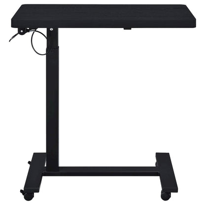 Westpark Pneumatic Adjustable C-Shape Side Table with Casters Black