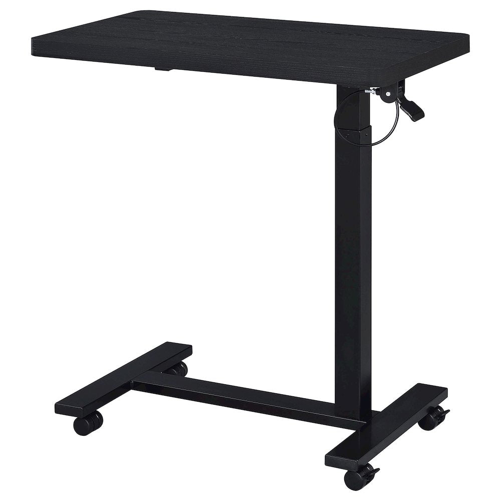 Westpark Pneumatic Adjustable C-Shape Side Table with Casters Black