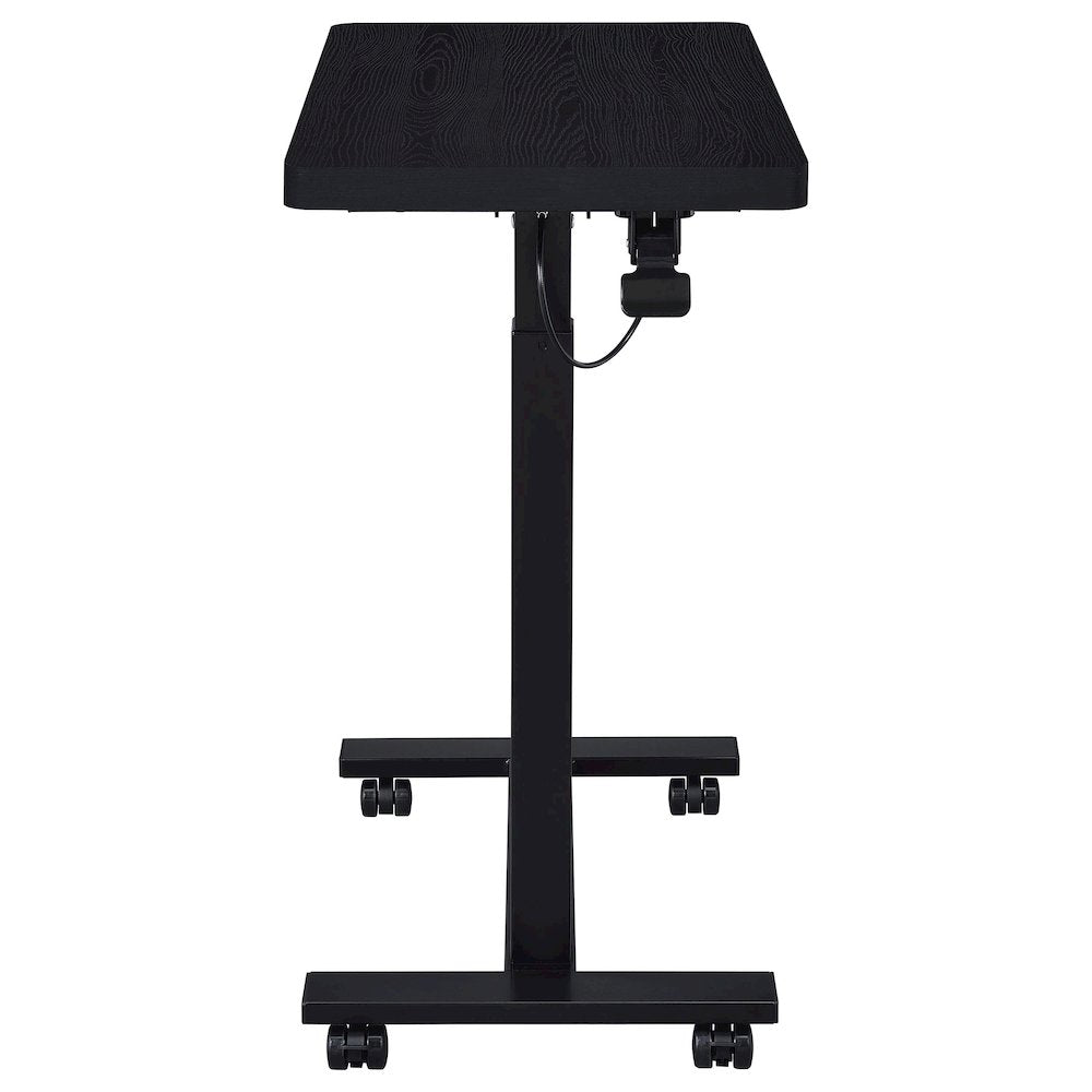 Westpark Pneumatic Adjustable C-Shape Side Table with Casters Black
