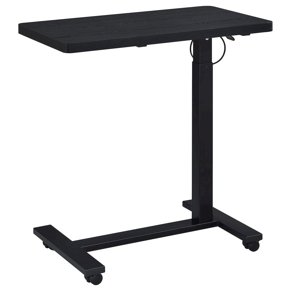 Westpark Pneumatic Adjustable C-Shape Side Table with Casters Black