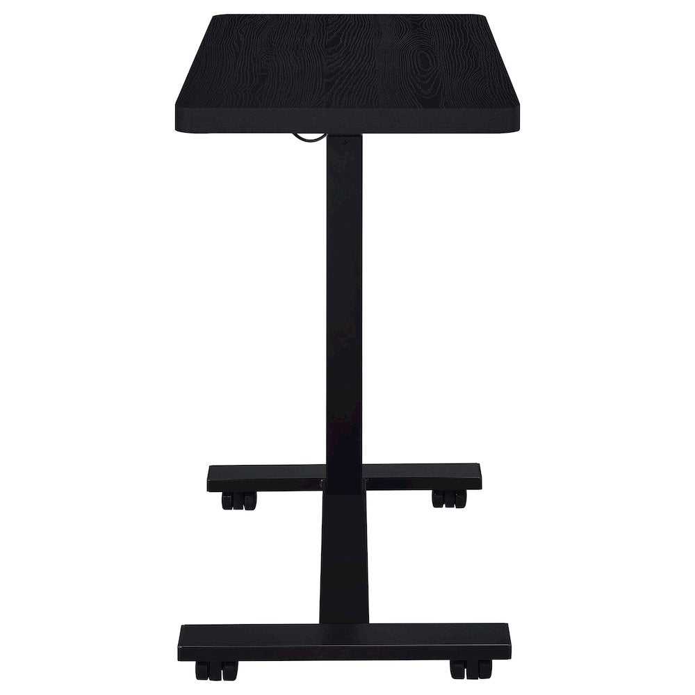Westpark Pneumatic Adjustable C-Shape Side Table with Casters Black