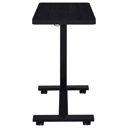 Westpark Pneumatic Adjustable C-Shape Side Table with Casters Black