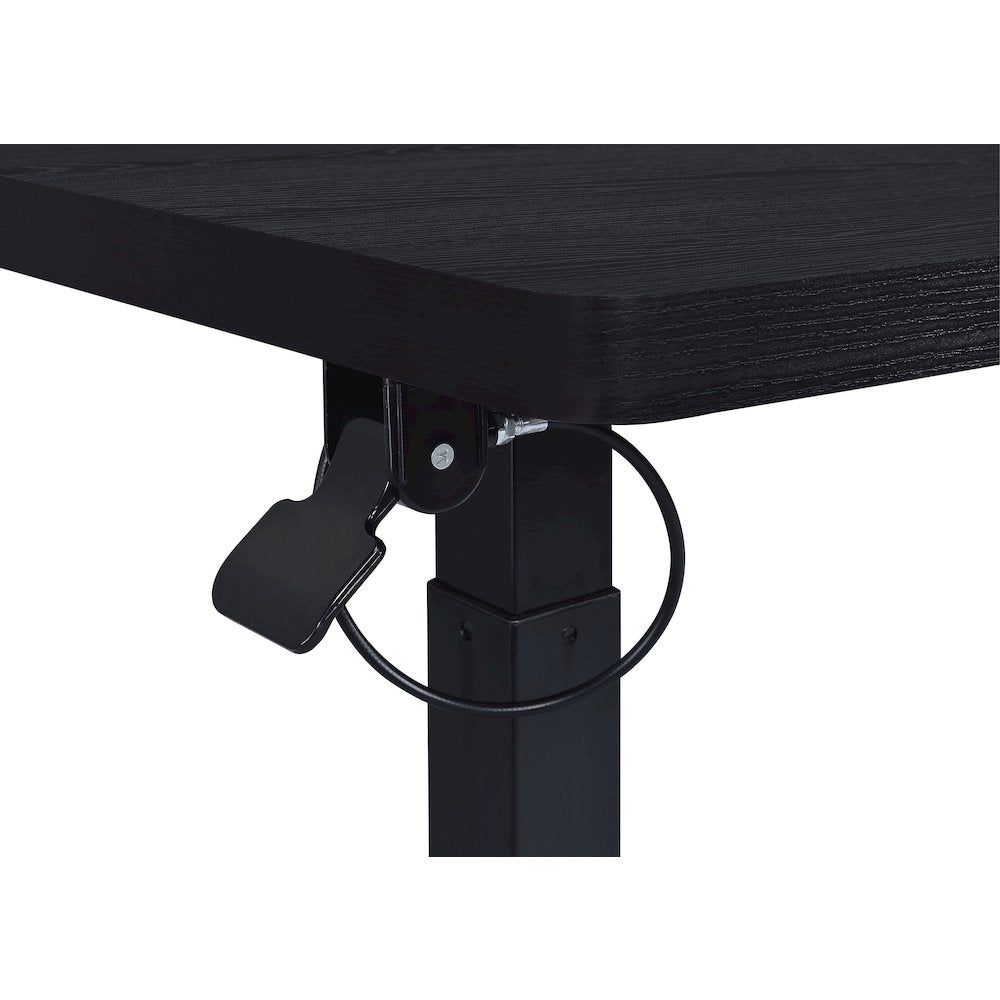Westpark Pneumatic Adjustable C-Shape Side Table with Casters Black