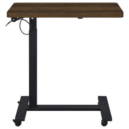 Westpark Pneumatic Adjustable C-Shape Side Table with Casters Dark Pine