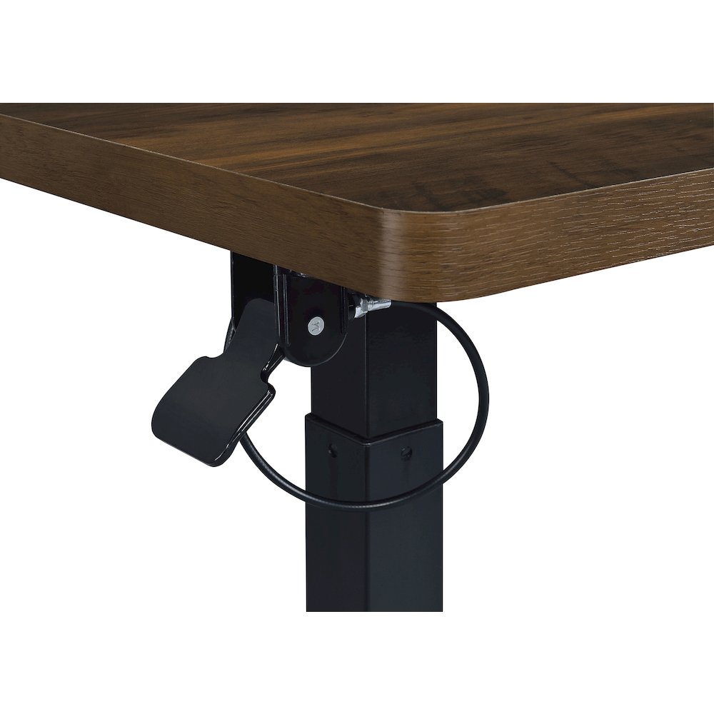 Westpark Pneumatic Adjustable C-Shape Side Table with Casters Dark Pine