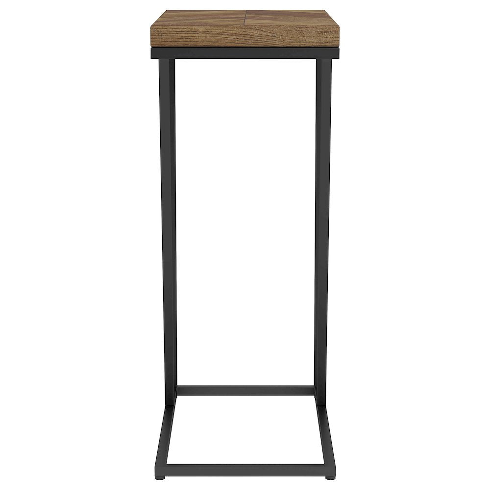 Sergio Engineered Wood C-Shaped Side Table Rustic Tobacco