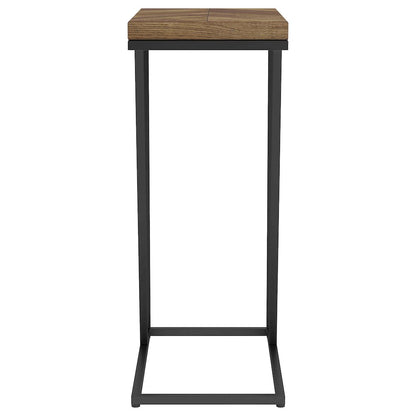 Sergio Engineered Wood C-Shaped Side Table Rustic Tobacco