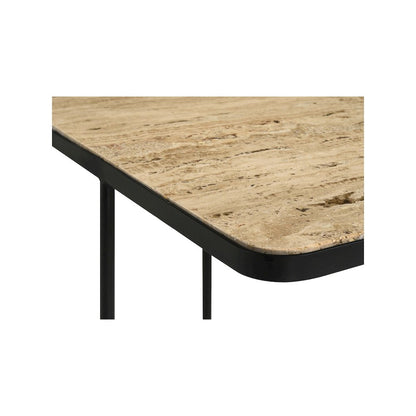 Elyna Square Stone Top Accent Side Table Beige
