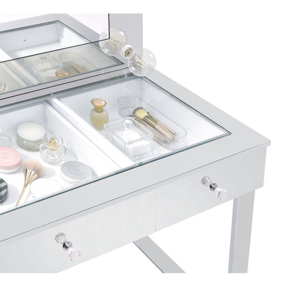Umbridge 3-drawer Vanity Set with Lighting Chrome and White