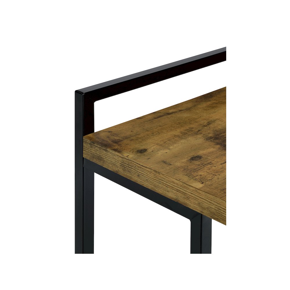 Dani Rectangular C-Shaped Sofa Side Table Rustic Nutmeg