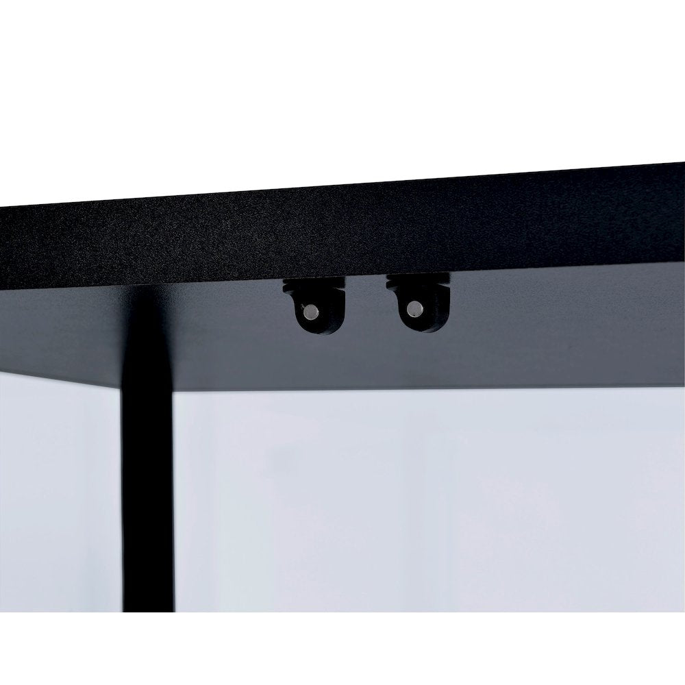 Delphinium 5-shelf Clear Glass Curio Display Cabinet Black