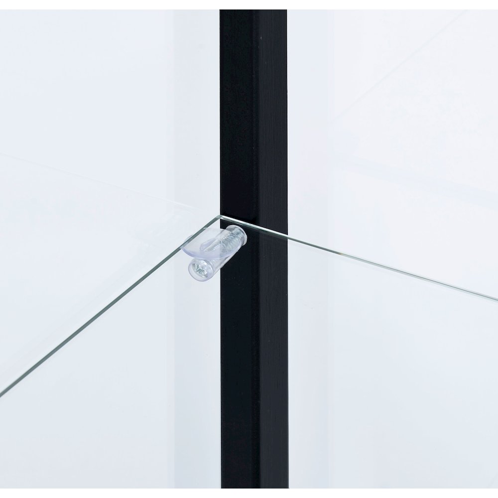 Delphinium 5-shelf Clear Glass Curio Display Cabinet Black