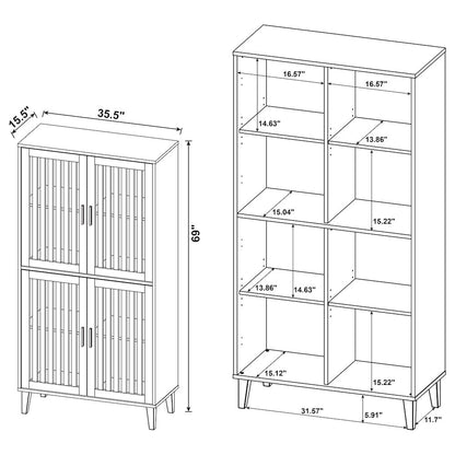 Elouise 4-door Engineered Wood Tall Accent Cabinet Dark Pine