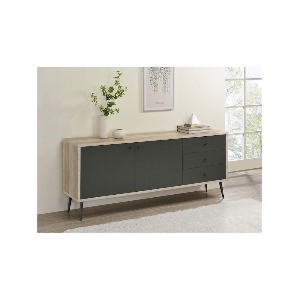 Maeve 2-door Engineered Wood Cabinet Antique Pine and Grey