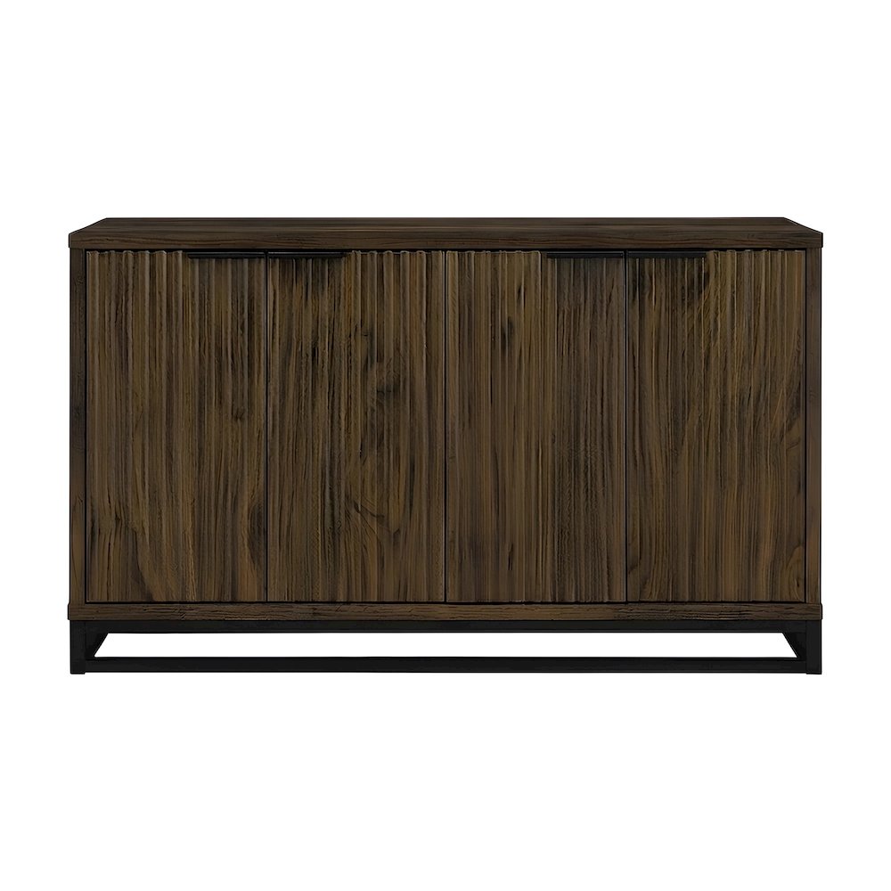 Engineered Wood Buffet Cabinet Sideboard with 4 Doors, Dark Pine