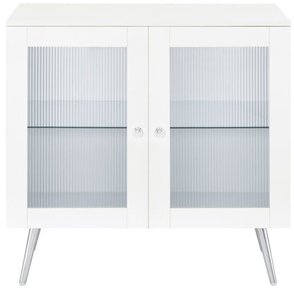Nieta 2-door Engineered Wood Accent Cabinet White High Gloss