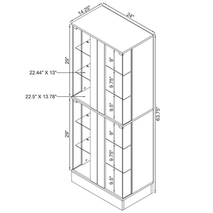 Cabra 4-door LED Curio Display Cabinet Black High Gloss