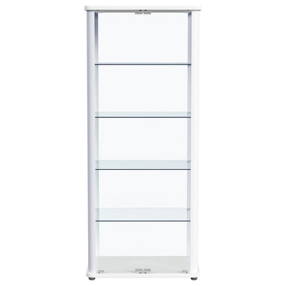 Aero 5-shelf Display Curio Cabinet with LED Lighting White