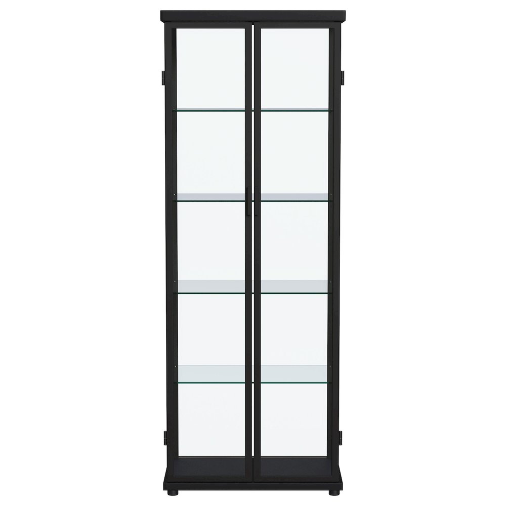Aero 4-shelf Display Curio Cabinet with LED Lighting Black