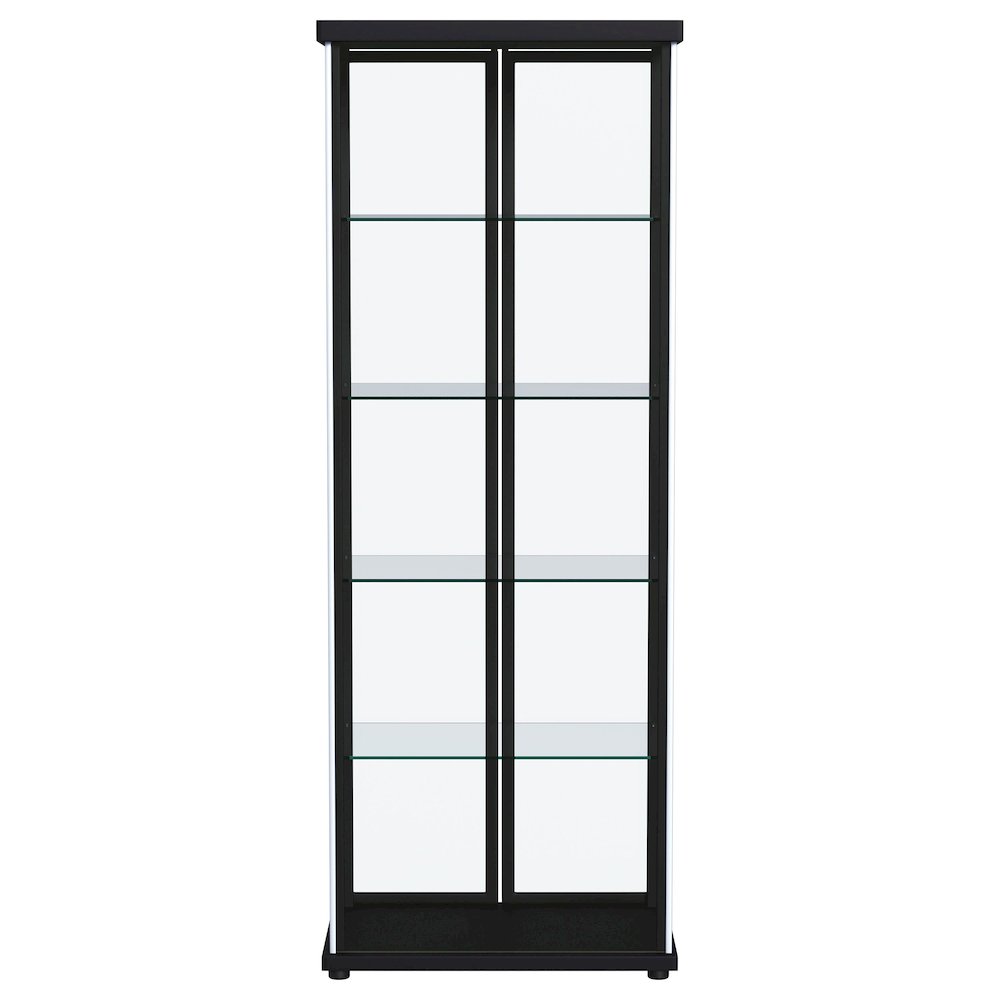 Aero 4-shelf Display Curio Cabinet with LED Lighting Black