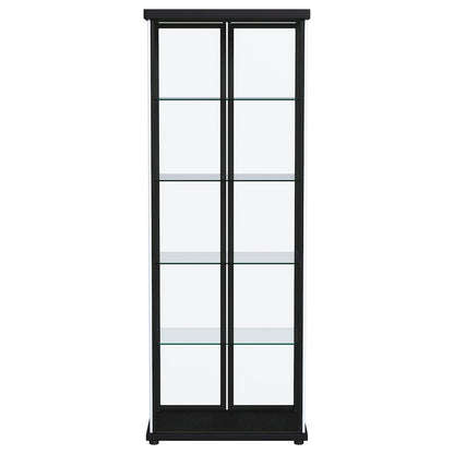Aero 4-shelf Display Curio Cabinet with LED Lighting Black