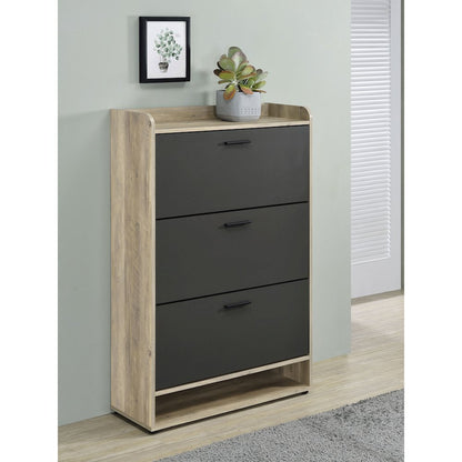 Denia 3-tier Engineered Wood Shoe Cabinet Grey