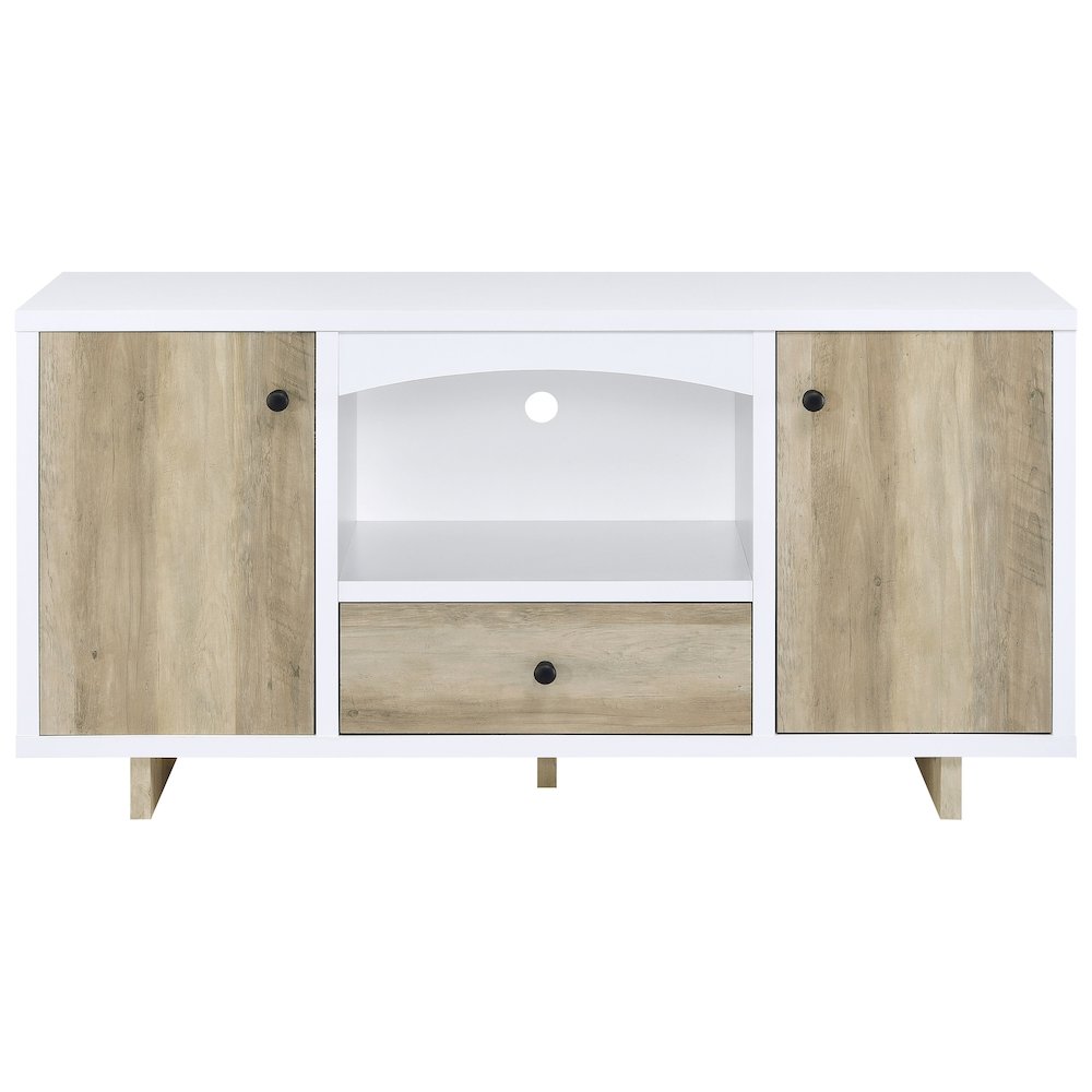 Dalton 2-door Storage Credenza White and Distressed Pine
