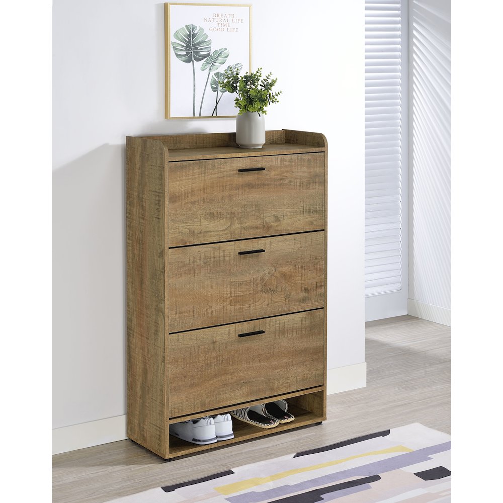 Denia 3-tier Engineered Wood Shoe Cabinet Mango