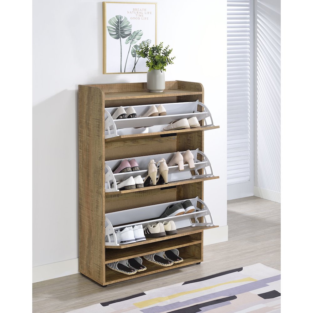 Denia 3-tier Engineered Wood Shoe Cabinet Mango