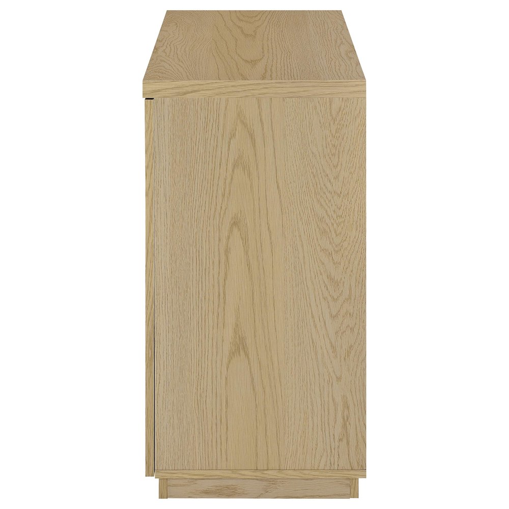 Tilbury 2-door Glass Front Accent Display Cabinet Light Oak