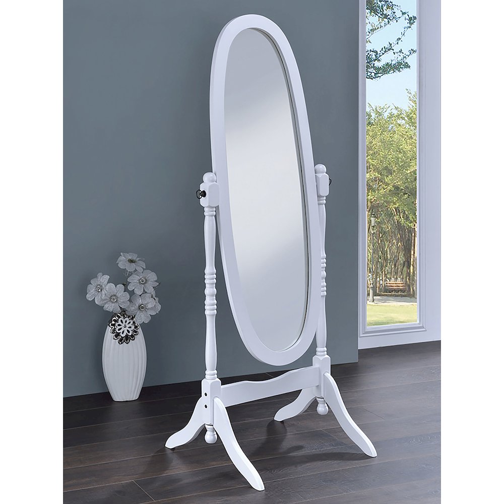 Foyet Wood Adjustable Full Length Cheval Mirror White