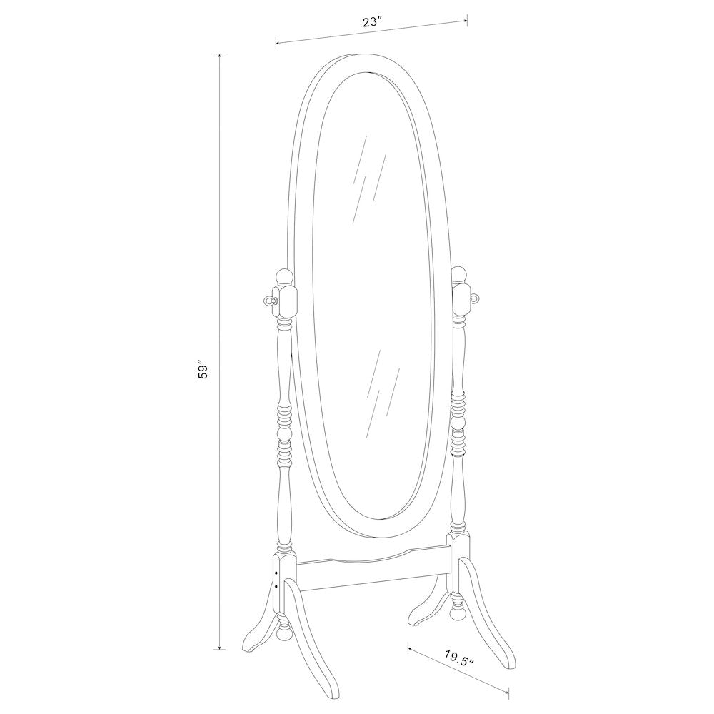 Foyet Wood Adjustable Full Length Cheval Mirror White