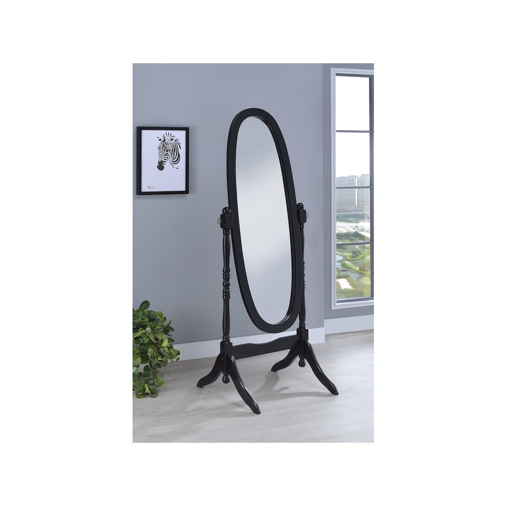 Foyet Wood Adjustable Full Length Cheval Mirror Black