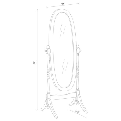 Foyet Wood Adjustable Full Length Cheval Mirror Black