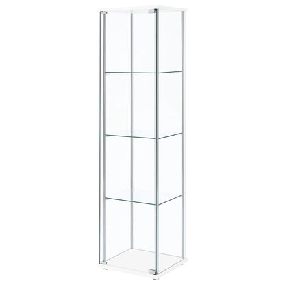 Bellatrix 4-shelf Clear Glass Curio Cabinet White