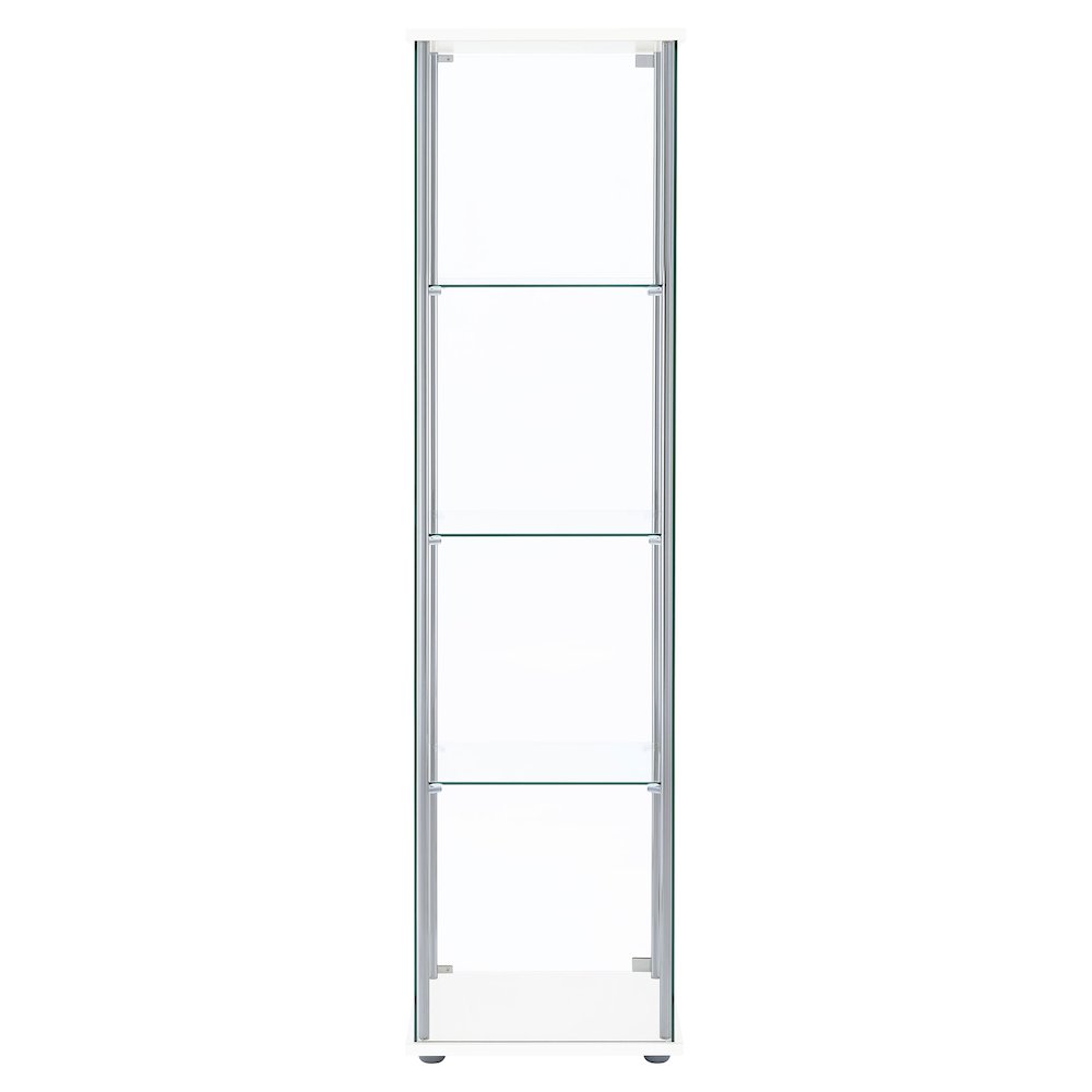 Bellatrix 4-shelf Clear Glass Curio Cabinet White