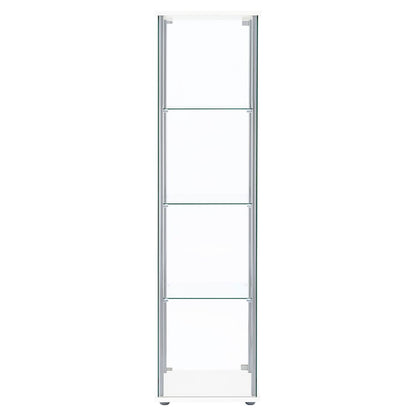 Bellatrix 4-shelf Clear Glass Curio Cabinet White