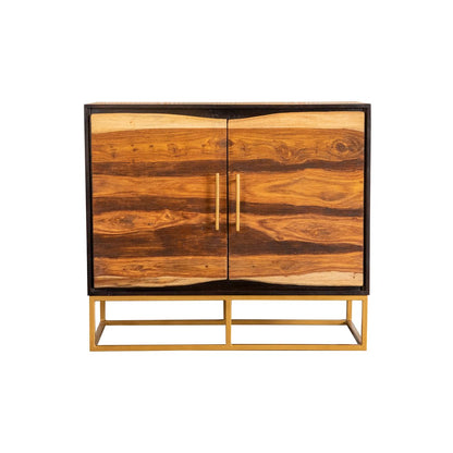 Zara 2-door 40" Wood Accent Storage Cabinet Black Walnut