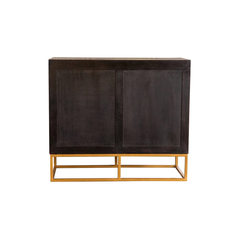 Zara 2-door 40" Wood Accent Storage Cabinet Black Walnut