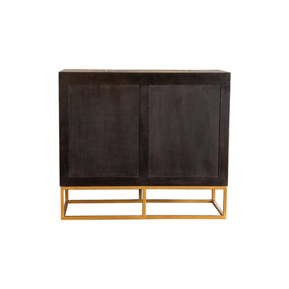 Zara 2-door 40" Wood Accent Storage Cabinet Black Walnut